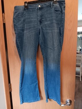 Old Navy Women's Size 16 Short Straight Leg Jeans in Blue Ombre Wash